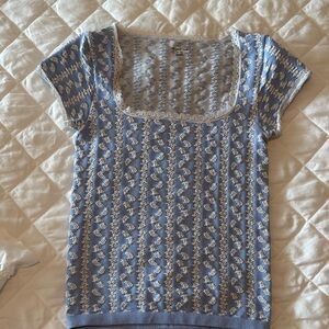 Urban Outfitters Out From Under Blue White  Floral Women's Top M/L